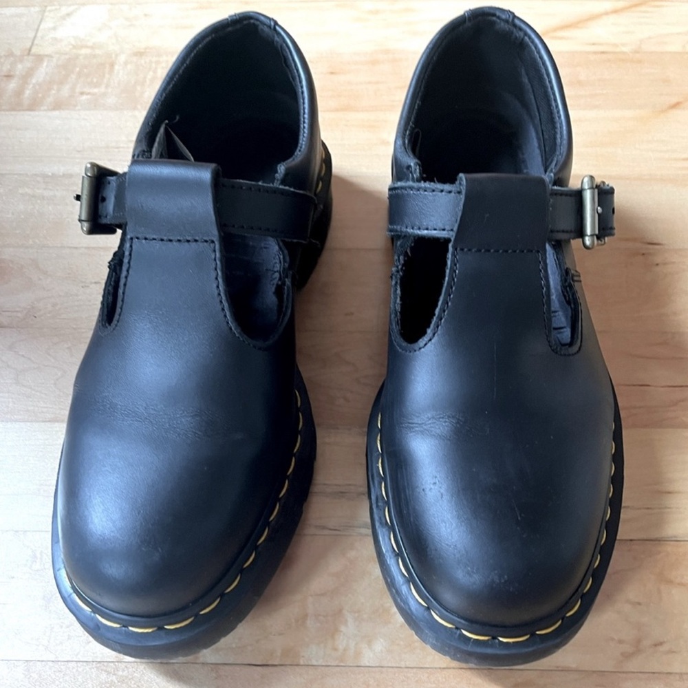 Doc Marten Black Mary Jane Buckle Shoes Size 11 EUC